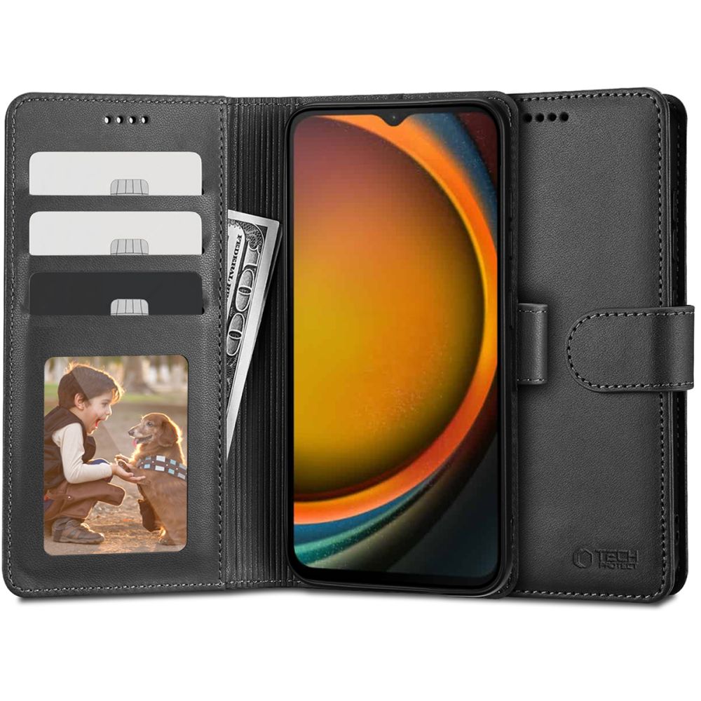 Tech-Protect Wallet atverams vāciņš Samsung Galaxy XCover 7 Melns