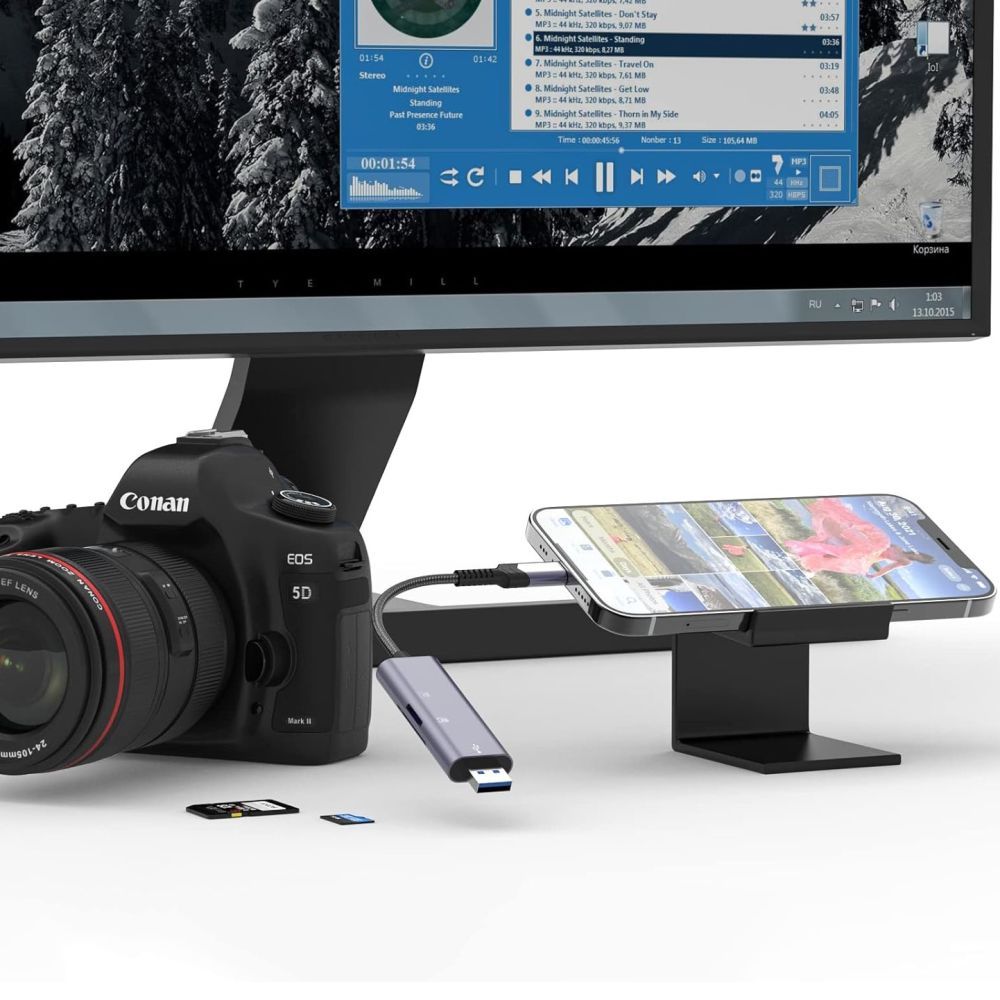 Tech-Protect UltraBoost SD/micro SD karšu lasītājs Lightning / USB-A, Pelēks