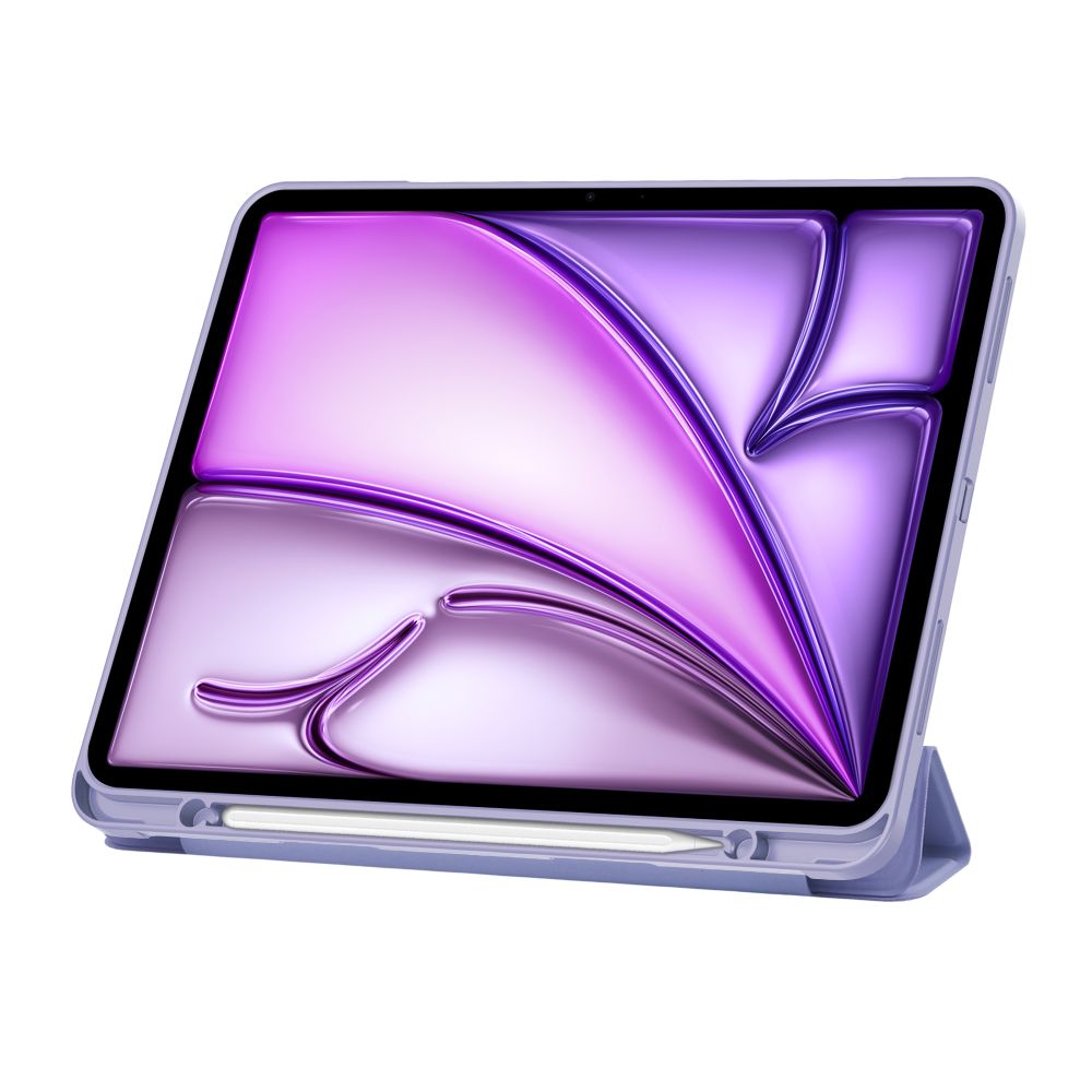 Tech-Protect iPad Air 13\" (2024-2026) atverams vāciņš maciņš grāmatiņa SC Pen, violets