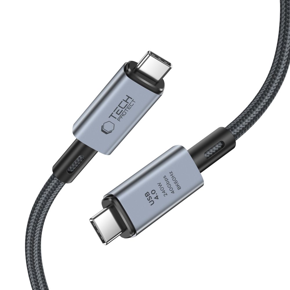 Tech-Protect UltraBoost Max USB-C 4.0 kabelis 240W 2m - pelēks