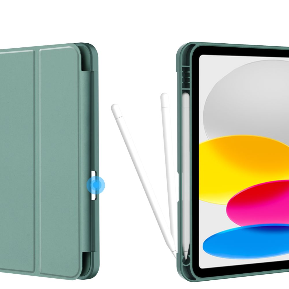 Tech-Protect iPad 10.9\" 2022 atverams vāciņš maciņš grāmatiņa SC Pen, zaļš