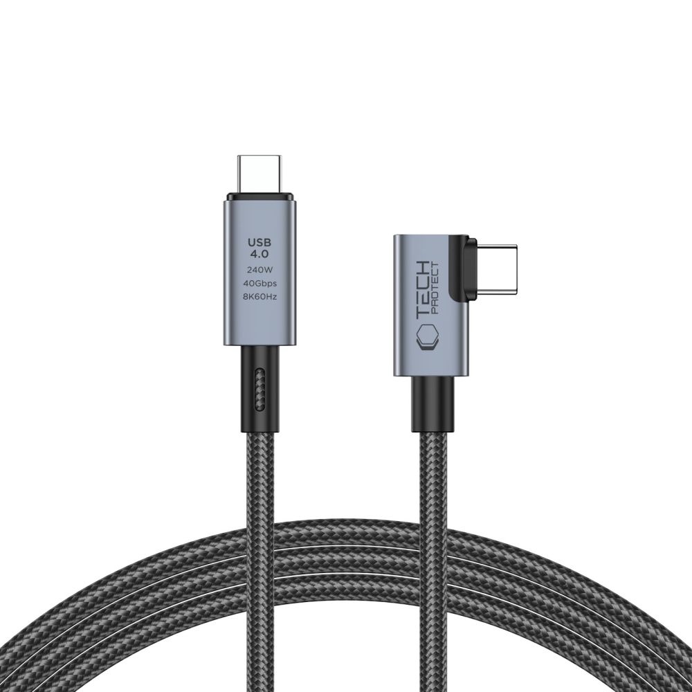 Tech-Protect UltraBoost Max USB-C 4.0 240W 8K 1.5m kabelis, pelēks