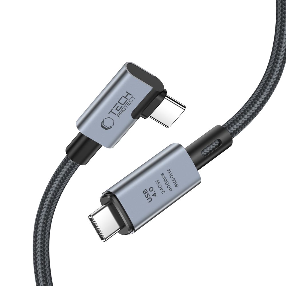 Tech-Protect UltraBoost Max USB-C 4.0 240W 8K 1.5m kabelis, pelēks