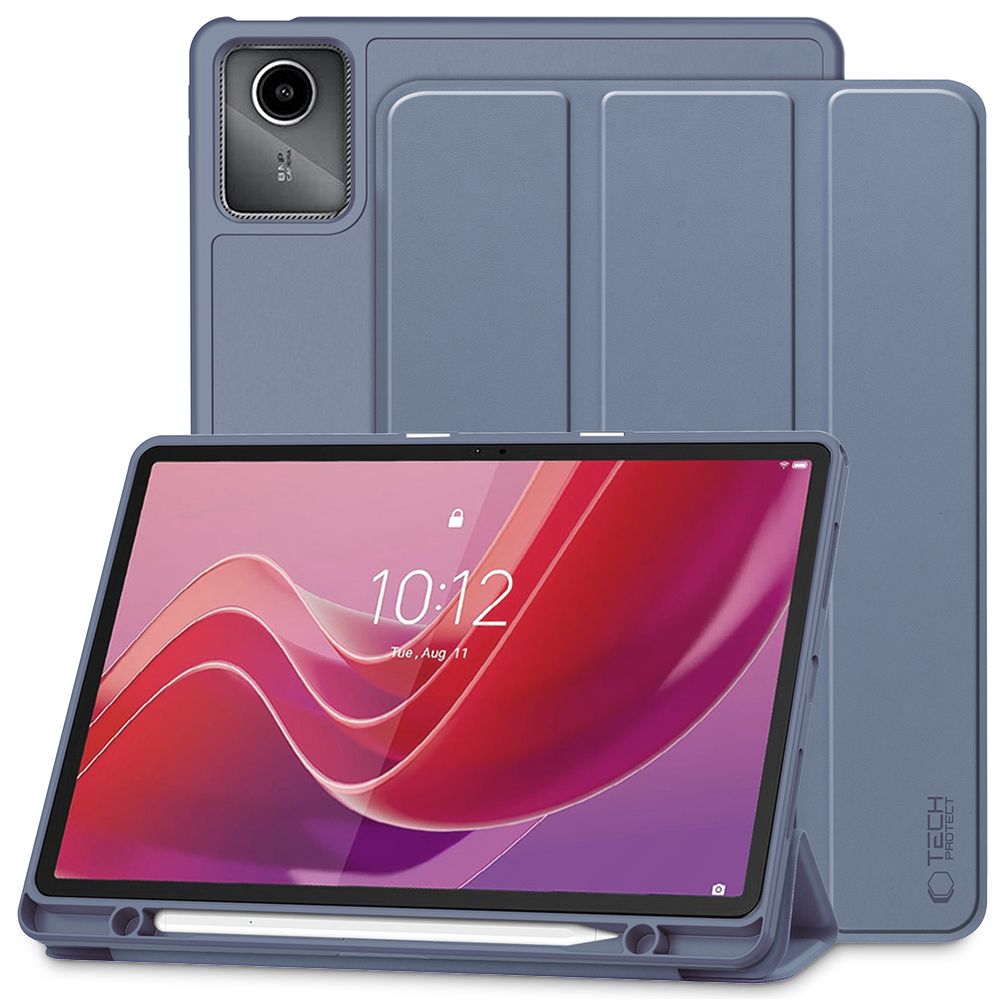 Tech-Protect Lenovo Tab M11 11" TB-330 atverams vāciņš maciņš grāmatiņa SC Pen, tumši violets