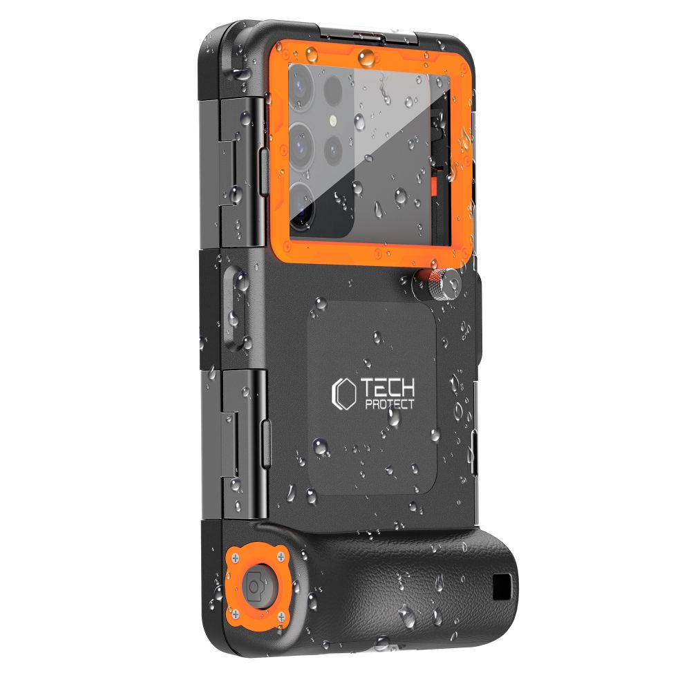 Tech-Protect IPX8 ūdensizturīgs maciņš viedtālruņiem 4.7-6.7\", melns/oranžs