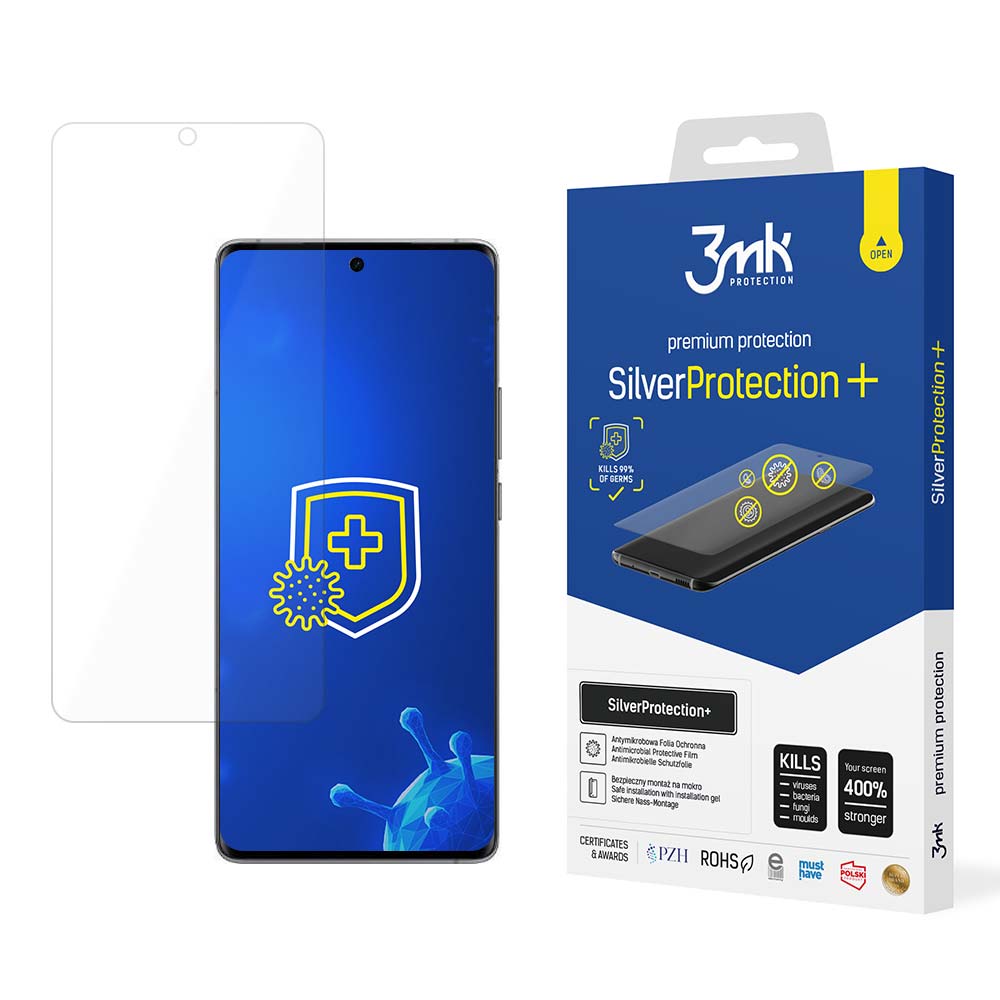Vivo X90 Pro 3MK Silver Protect+ Antibacterial Screen Protector | Antibakteriāla Telefona Aizsargplēve
