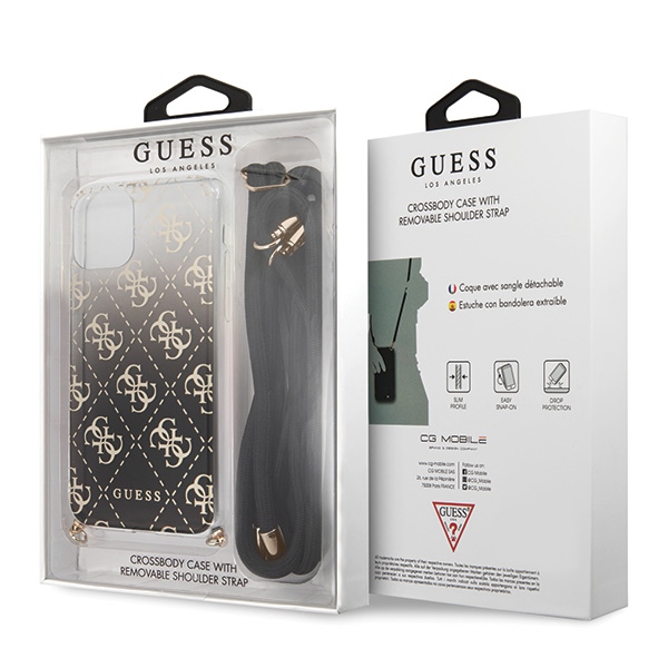 Guess GUHCN65WO4GBK iPhone 11 Pro Max melns/melns cietais futrālis 4G Gradients | black/black hard case Gradient