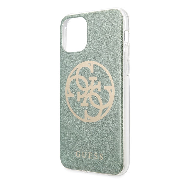 Guess 4G Circle Glitter vāciņš iPhone 11 Pro Max, haki