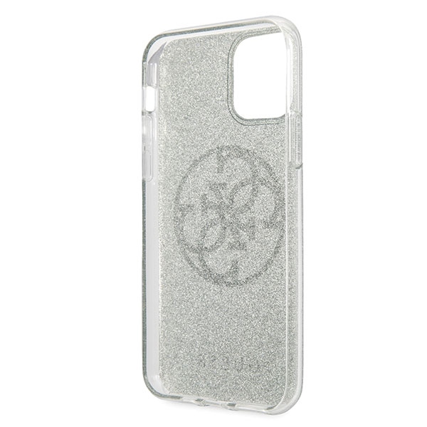Guess 4G Circle Glitter vāciņš iPhone 11 Pro Max, haki