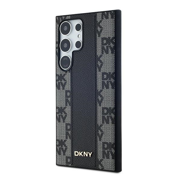 DKNY Samsung Galaxy S24 Ultra vāciņš Leather Checkered Mono MagSafe, melns