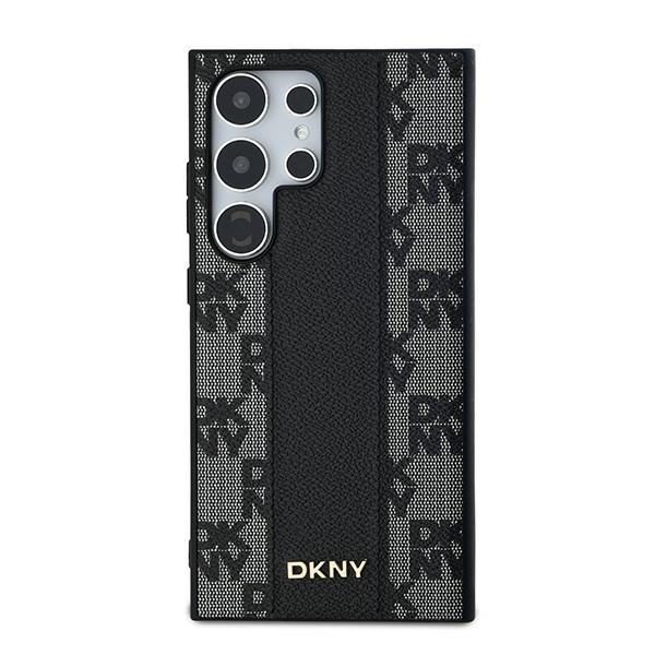 DKNY Samsung Galaxy S24 Ultra vāciņš Leather Checkered Mono MagSafe, melns