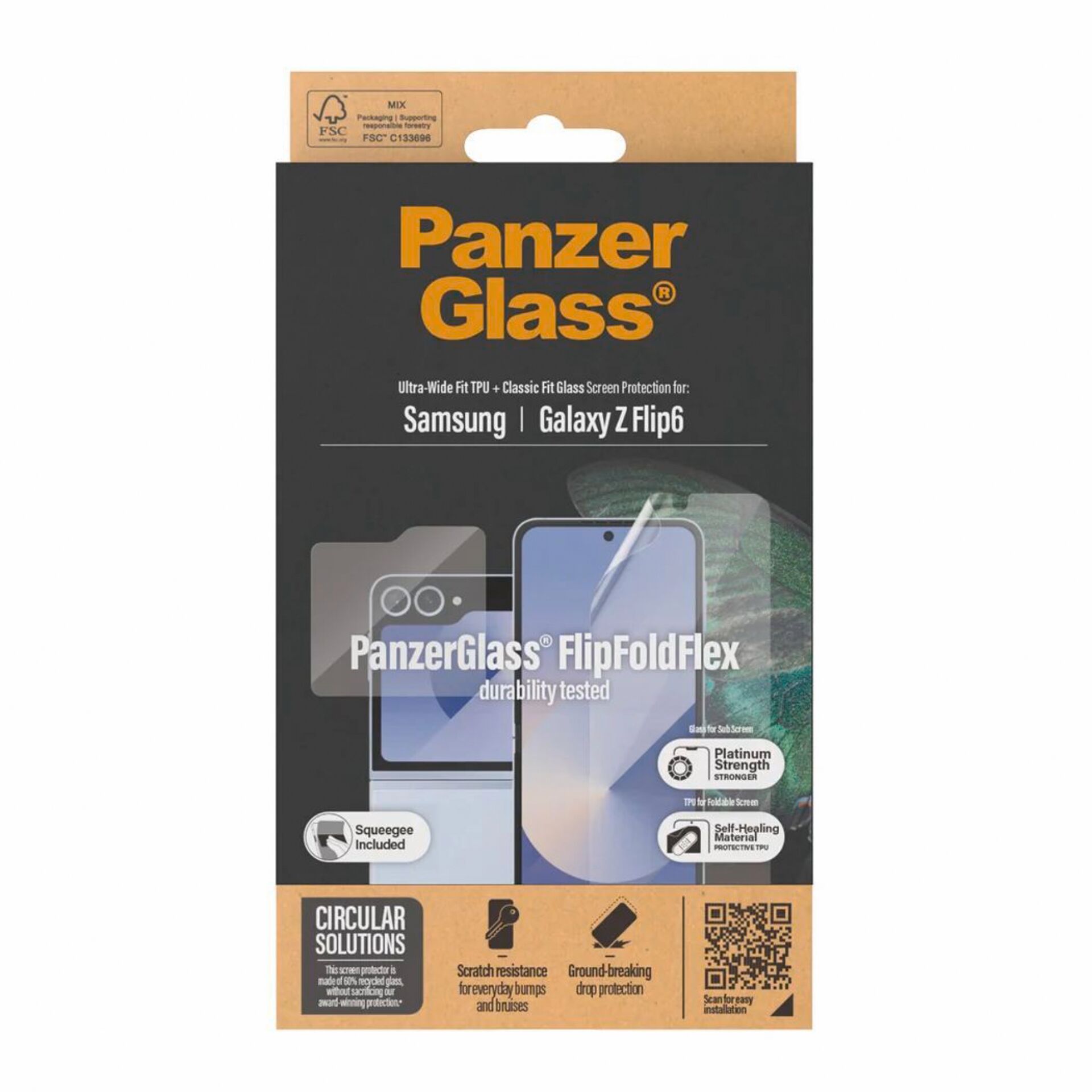 PanzerGlass 2-in-1 aizsargstikls un plēve Samsung Galaxy Z Flip 6