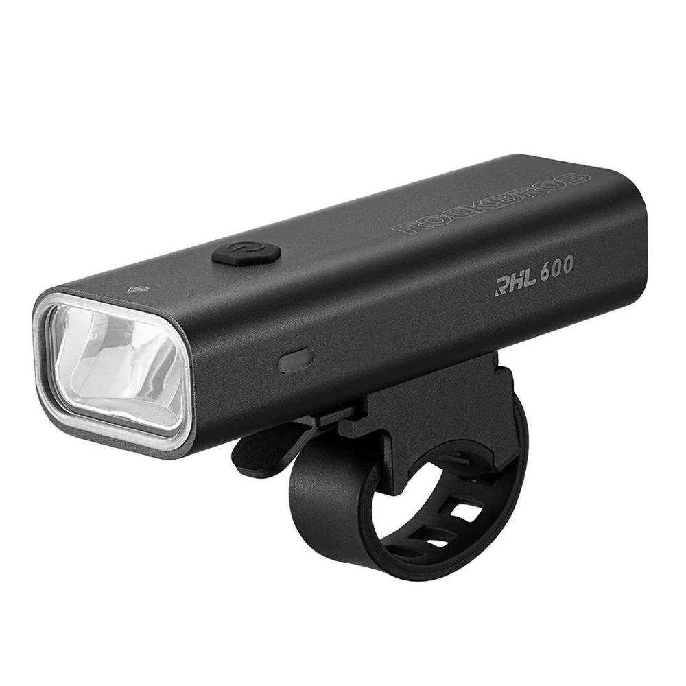 Rockbros RHL600 velosipēda priekšējais lukturis 600lm 2600mAh IPX6 melns