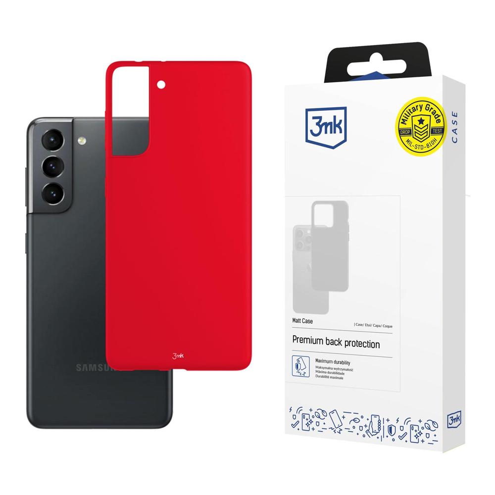Samsung Galaxy S21 (SM-G991) 3MK Matt Case Cover, Red | Matēts Telefona Maciņš Vāks Apvalks Bampers