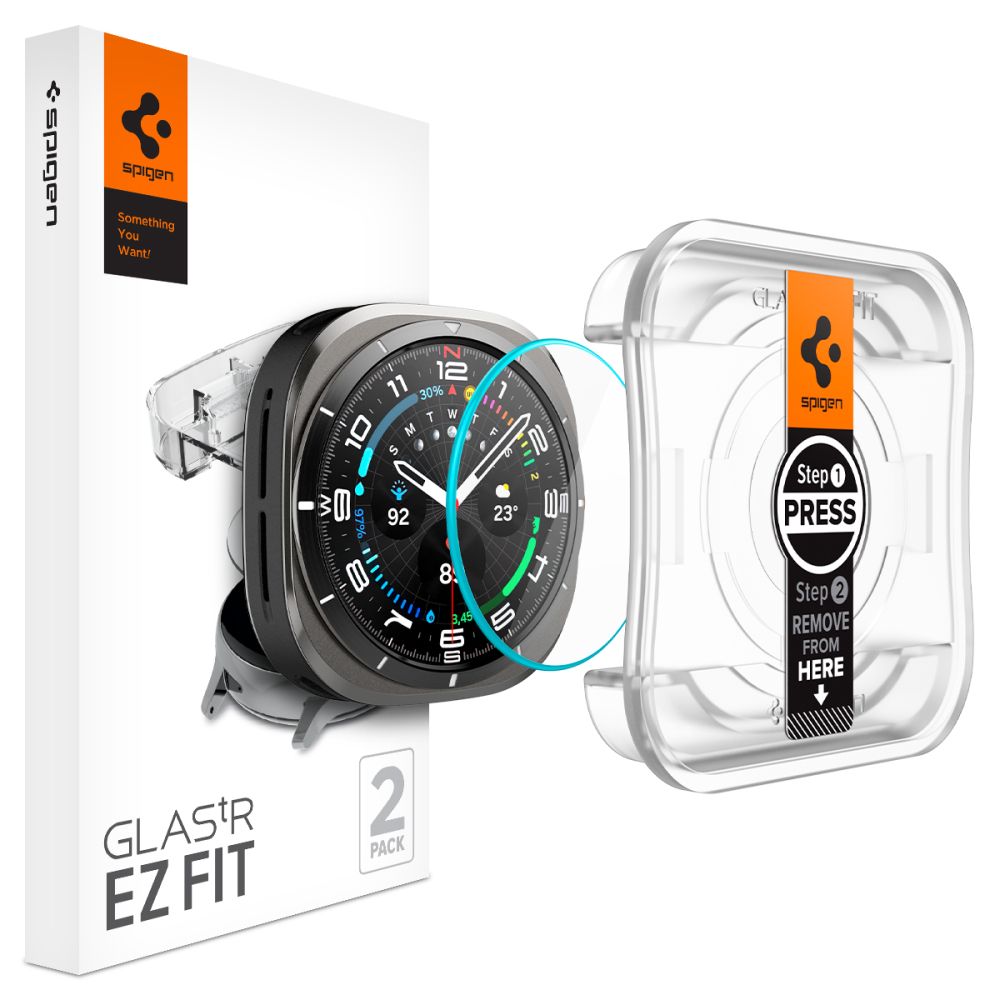 Spigen Glas.TR EZ Fit aizsargstikls Samsung Galaxy Watch Ultra (47mm) (2 gab.)