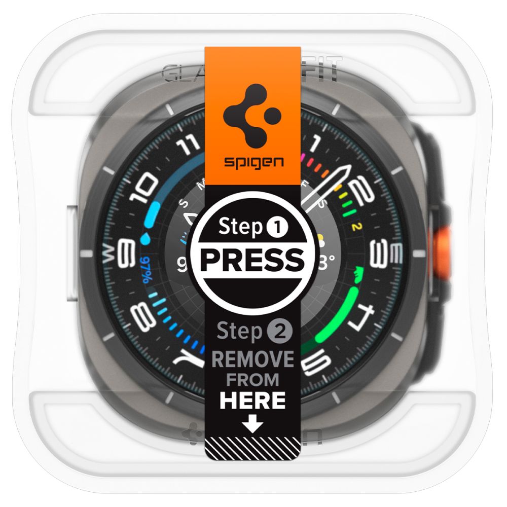 Spigen Glas.TR EZ Fit aizsargstikls Samsung Galaxy Watch Ultra (47mm) (2 gab.)