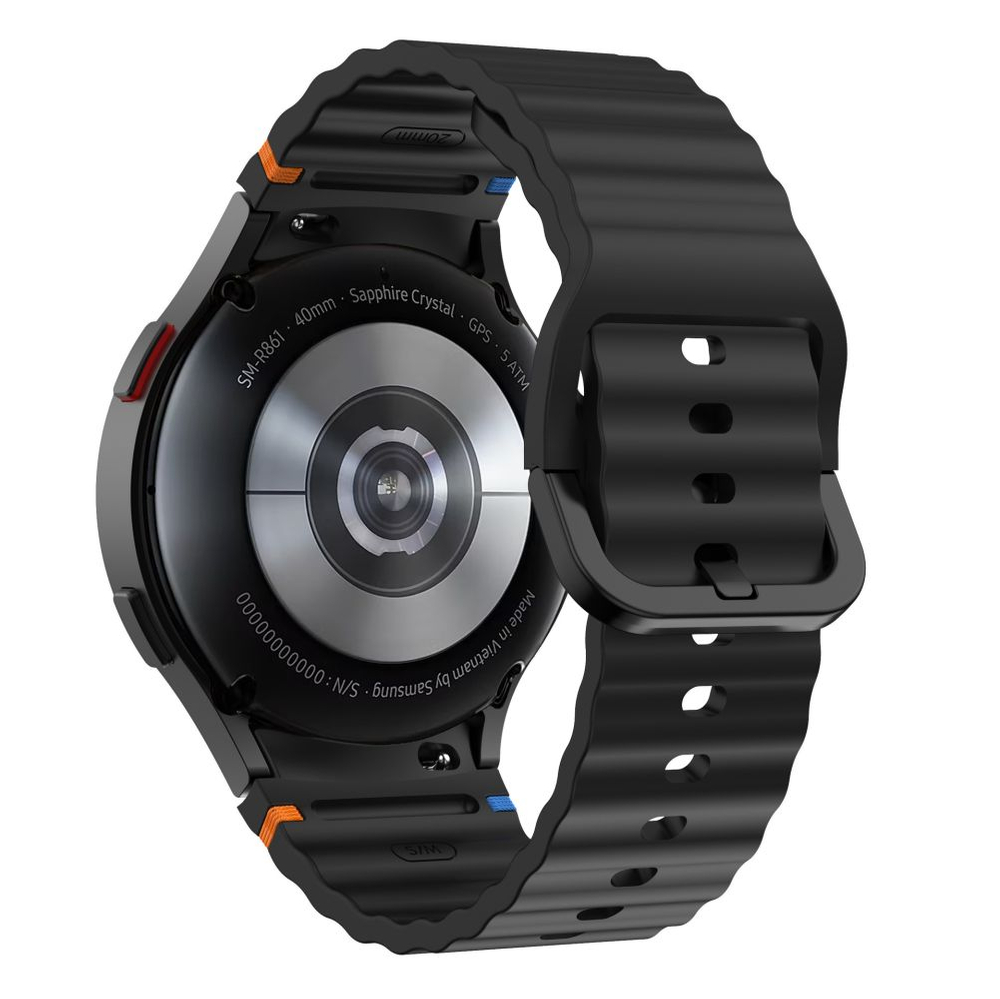 Tech-Protect Samsung Galaxy Watch 4 / 5 / 6 / 7 / FE silikona siksniņa, melna