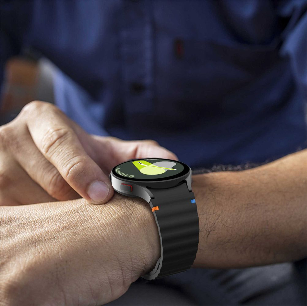 Tech-Protect Samsung Galaxy Watch 4 / 5 / 6 / 7 / FE silikona siksniņa, melna