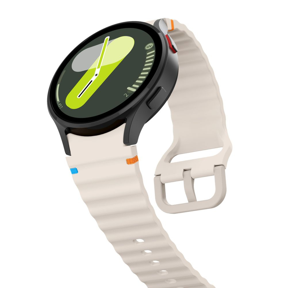Tech-Protect Samsung Galaxy Watch 4 / 5 / 6 / 7 / FE siksniņa Silicone Sport, bēša