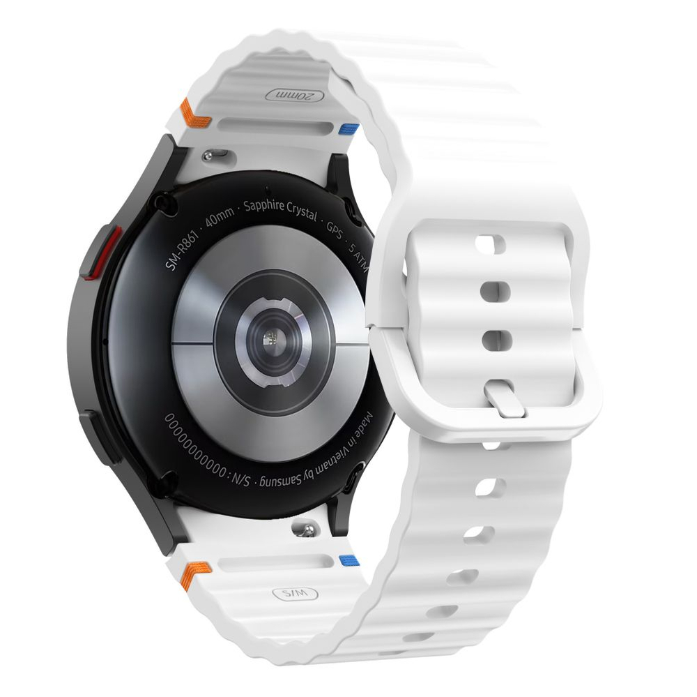 Tech-Protect Samsung Galaxy Watch 4 / 5 / 6 / 7 / FE silikona siksniņa, balta
