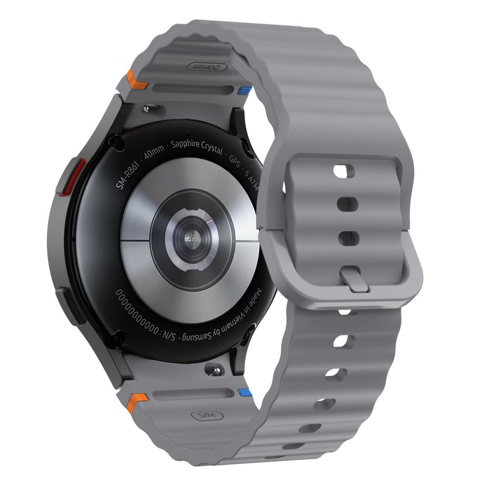 Tech-Protect Samsung Galaxy Watch 4 / 5 / 6 / 7 / FE siksniņa Silicone Sport, pelēka
