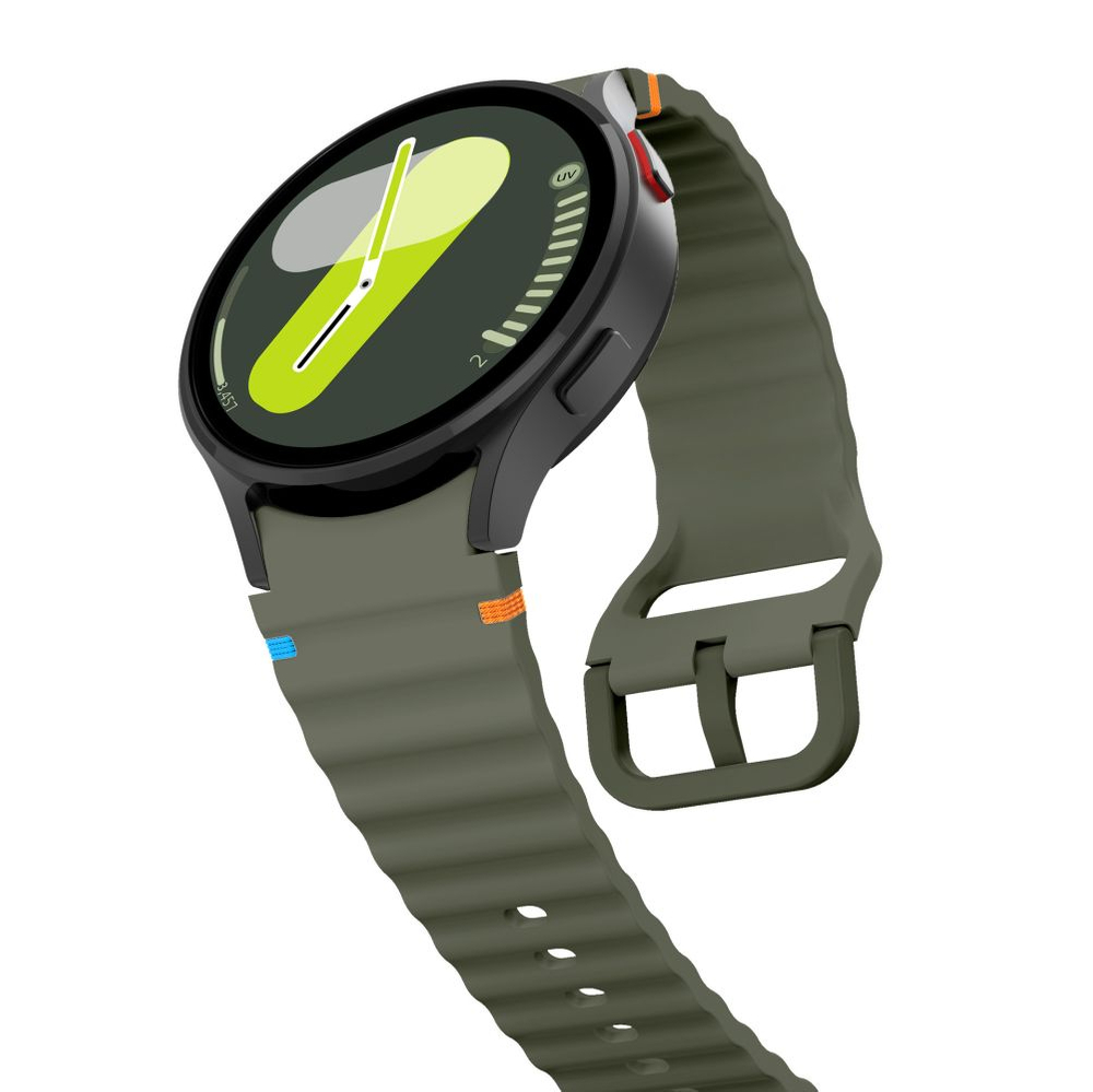 Tech-Protect Samsung Galaxy Watch 4 / 5 / 6 / 7 / FE siksniņa Silicone Sport, zaļa