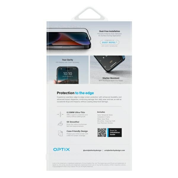 UNIQ Optix Matte rūdīts stikls ar matētu aplikatoru priekš iPhone 16 Plus | tempered glass with applicator for