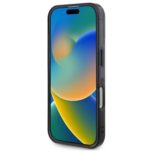 BMW iPhone 16 Plus vāciņš Motorsport IML Random Stripes, pelēks