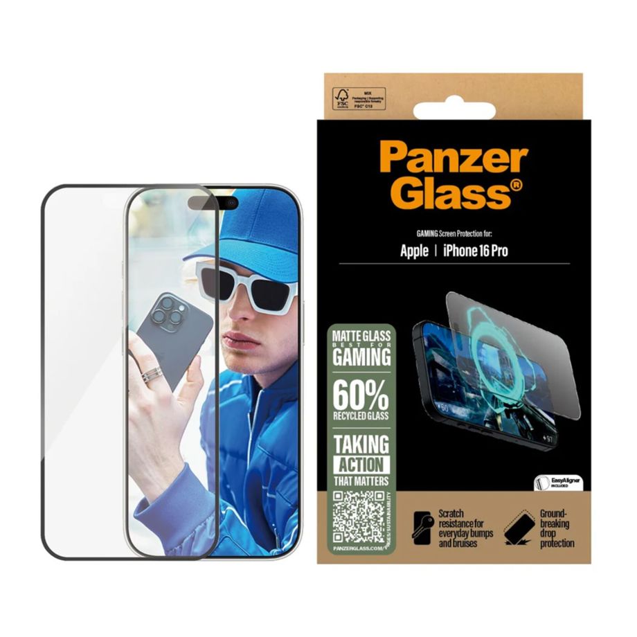 PanzerGlass Gaming aizsargstikls iPhone 16 Pro 6.3\" Ultra-Wide Fit