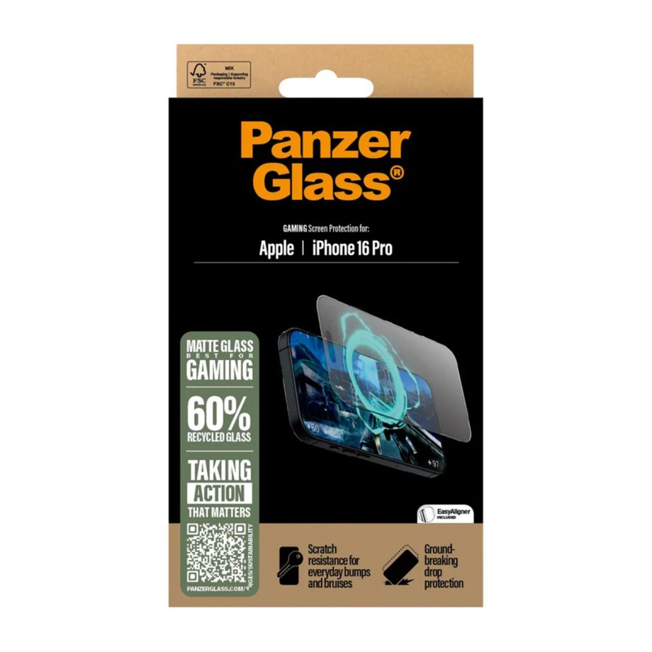 PanzerGlass Gaming aizsargstikls iPhone 16 Pro 6.3\" Ultra-Wide Fit