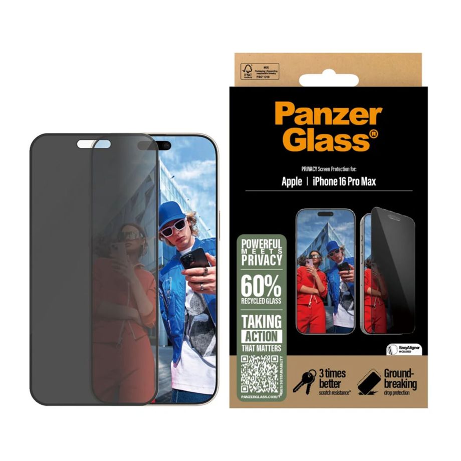 PanzerGlass Privacy aizsargstikls iPhone 16 Pro Max 6.9\" Ultra-Wide Fit