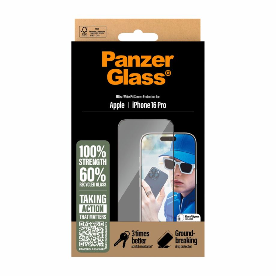 PanzerGlass Ultra-Wide Fit aizsargstikls iPhone 16 Pro 6.3\"