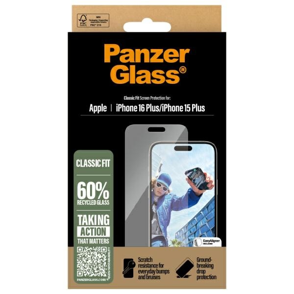 PanzerGlass aizsargstikls iPhone 16 Plus 6.7" Classic Fit 2875 | Screen Protector