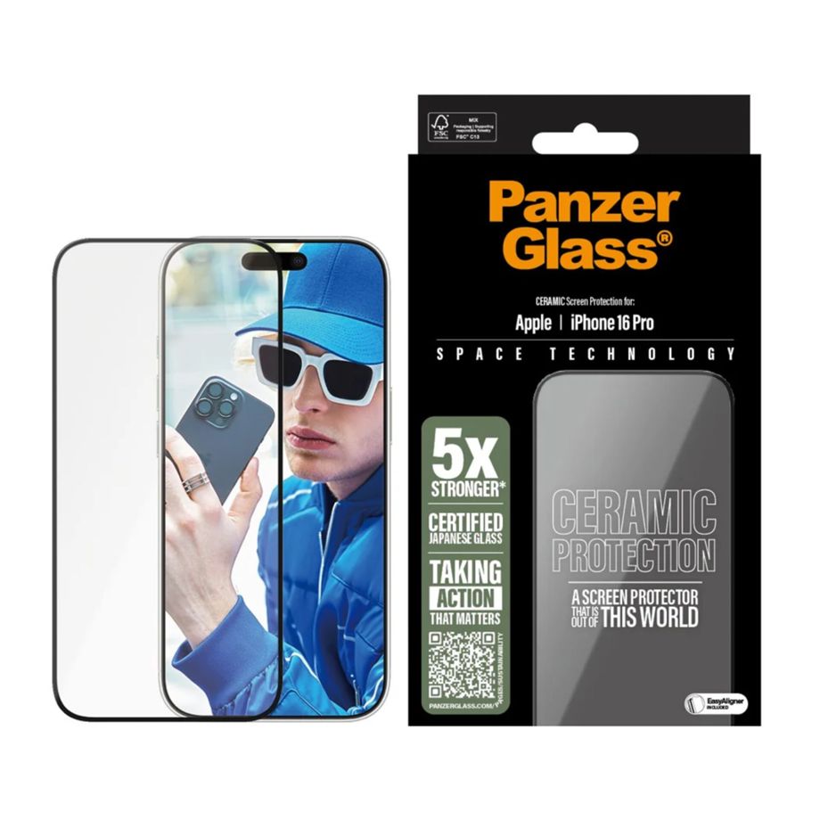 PanzerGlass Ceramic aizsargstikls Apple iPhone 16 Pro 6.3\" Ultra-Wide Fit