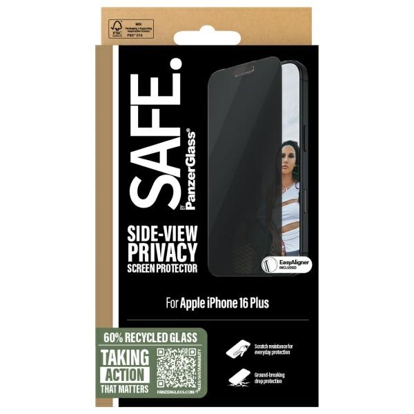 SAFE by PanzerGlass iPhone 16 Plus 6.7" ekrāna aizsargstikls Ultra-Wide Fit SAFEP95877 | Privacy Screen Protector