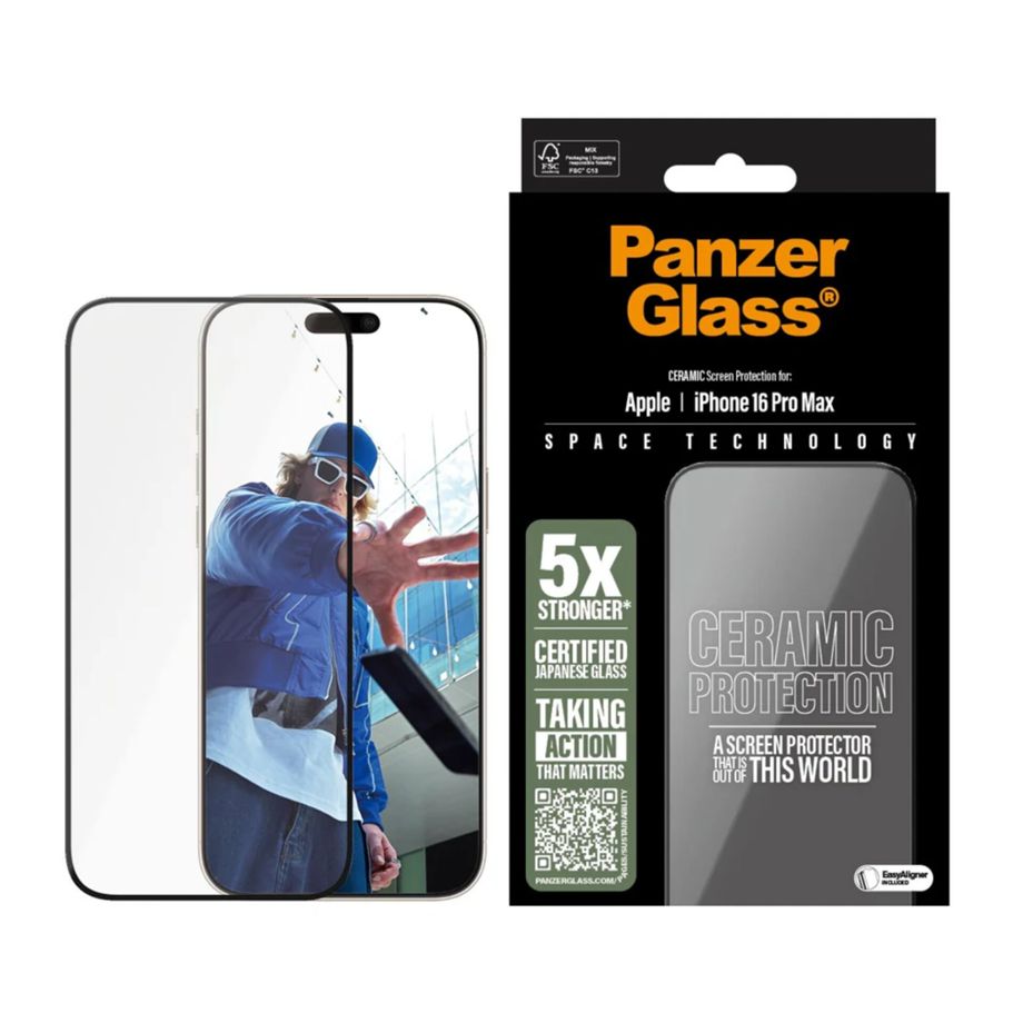 PanzerGlass Ceramic aizsargstikls iPhone 16 Pro Max 6.9\" Ultra-Wide Fit