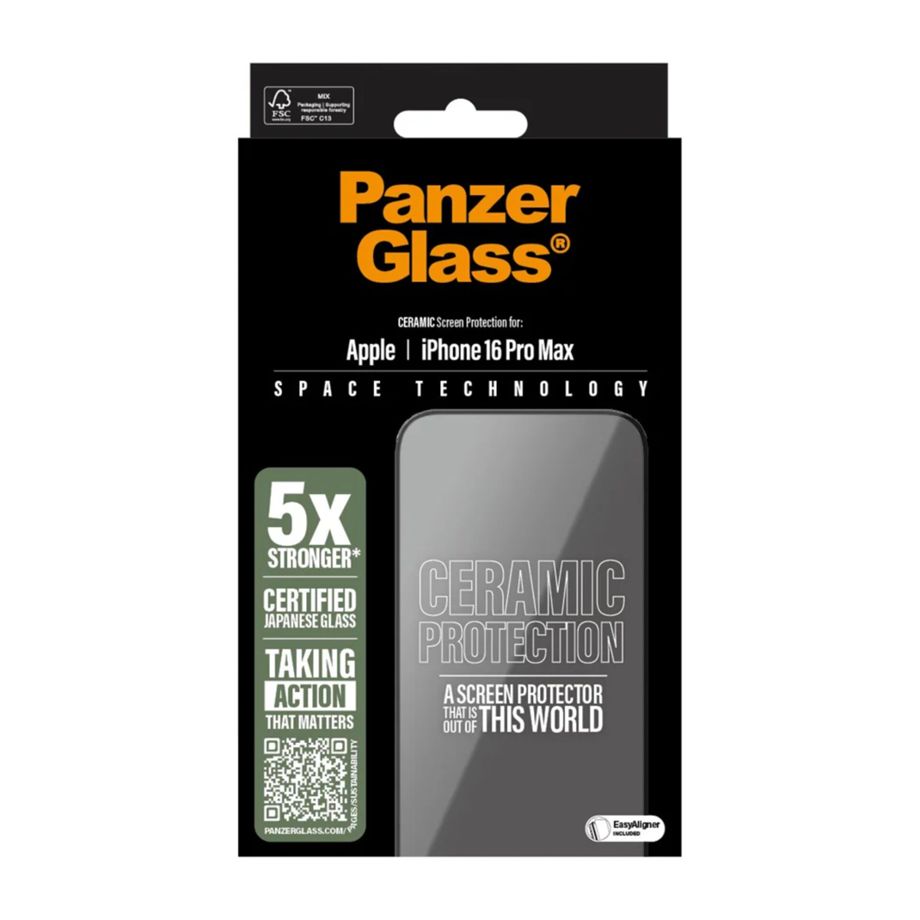 PanzerGlass Ceramic aizsargstikls iPhone 16 Pro Max 6.9\" Ultra-Wide Fit