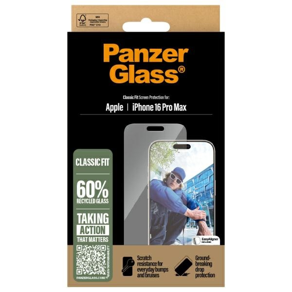 PanzerGlass aizsargstikls iPhone 16 Pro Max 6,9" Classic Fit 2876 | Screen Protector 6.9"