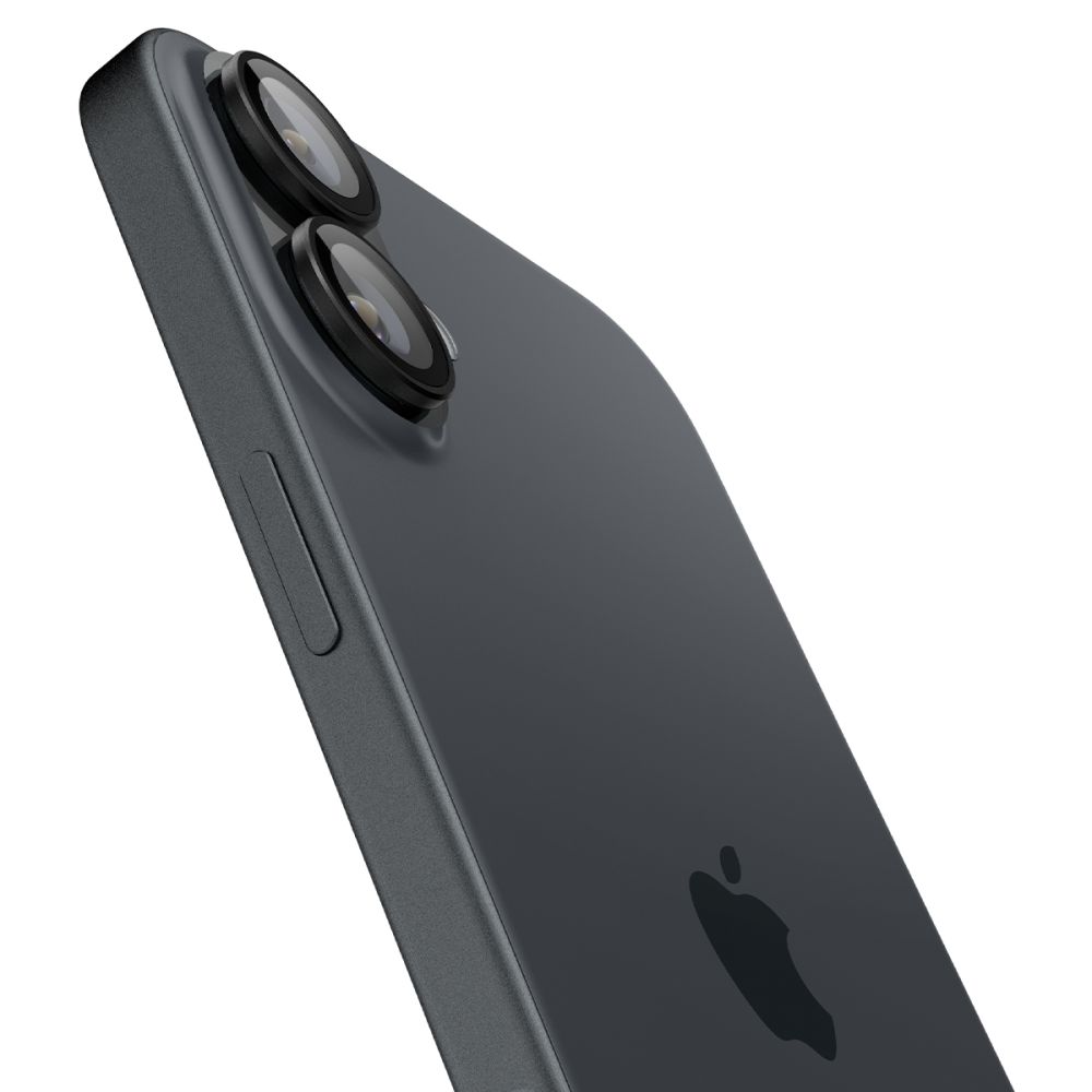 Rūdīts stikls Spigen Glass tR EZ Fit Optik Pro iPhone 16 Plus kamerai (2 gab.) - Melns | Tempered for Camera pcs.)...