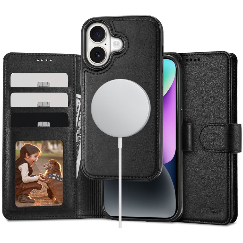 Tech-Protect Wallet MagSafe atverams vāciņš iPhone 16 Melns