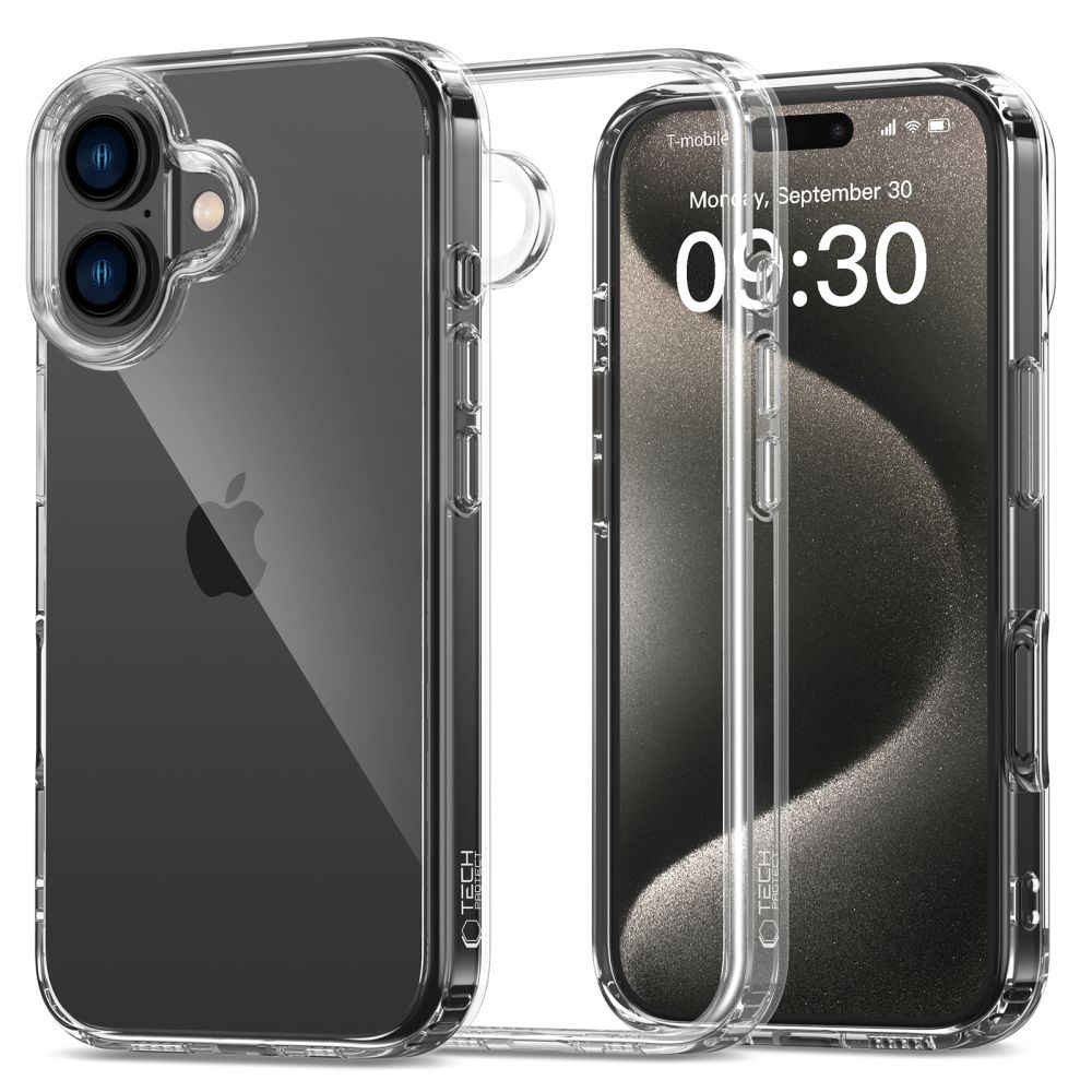 Tech-Protect FlexAir Hybrid vāciņš iPhone 16 telefonam, Caurspīdīgs