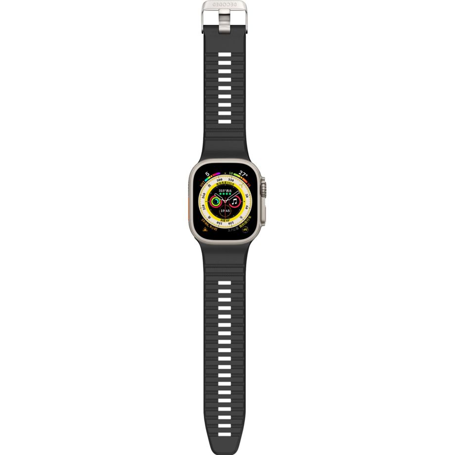 Decoded Ultra Traction silikona siksniņa Apple Watch 49/45/44/42mm, melna