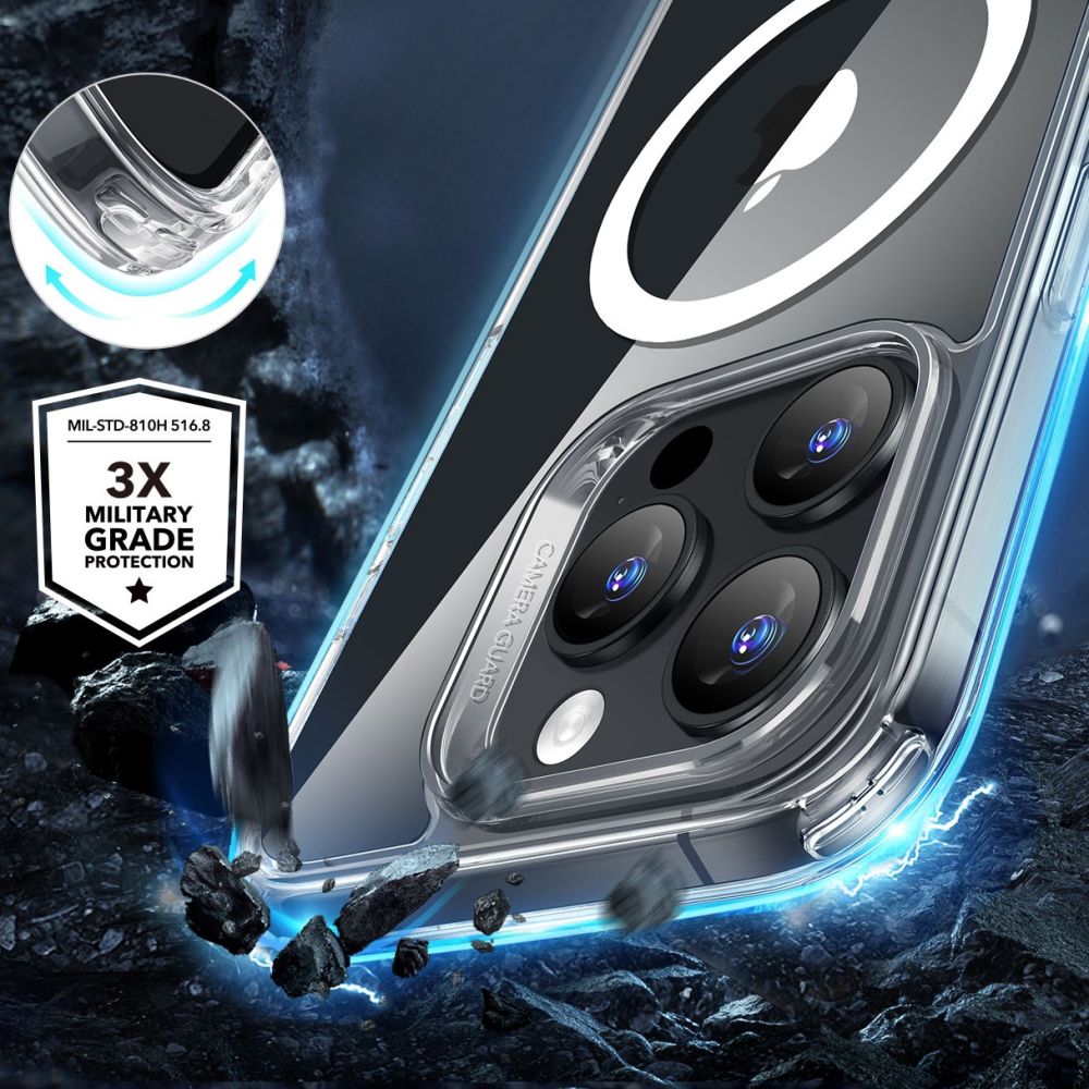 ESR Classic Hybrid HaloLock vāciņš un stikls iPhone 16 Pro Max, caurspīdīgs