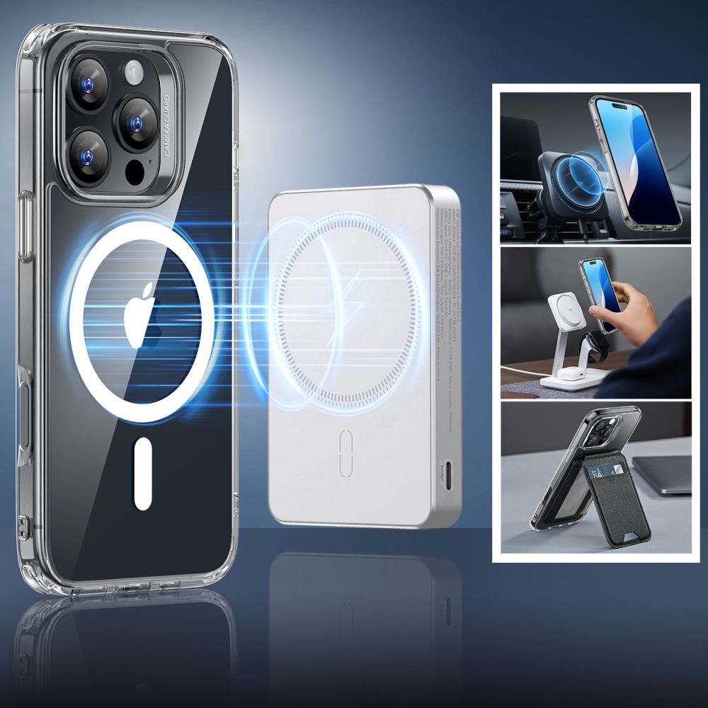 ESR Classic Hybrid HaloLock vāciņš un stikls iPhone 16 Pro Max, caurspīdīgs