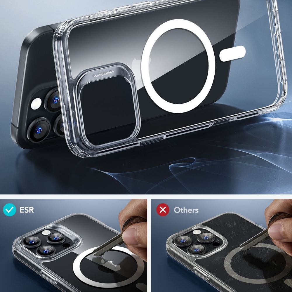 ESR Classic Hybrid HaloLock vāciņš un stikls iPhone 16 Pro Max, caurspīdīgs