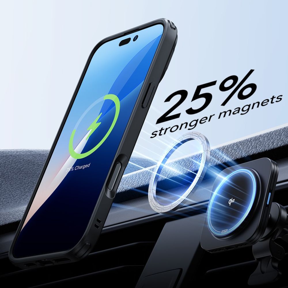 ESR iPhone 16 Pro Max vāciņš Classic Hybrid Kickstand Halolock ar stiklu, melns
