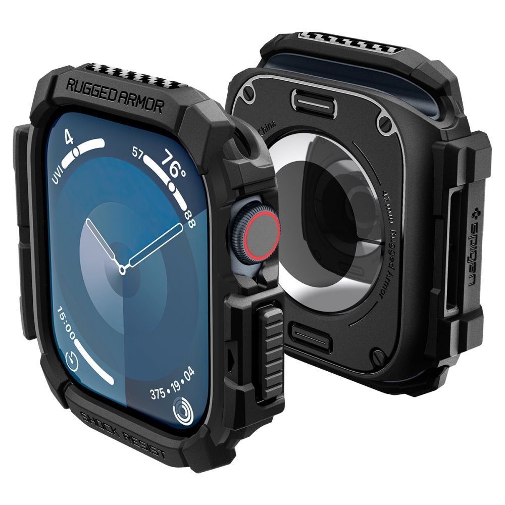 Spigen Apple Watch 10 (42mm) aizsargvāciņš Rugged Armor, melns