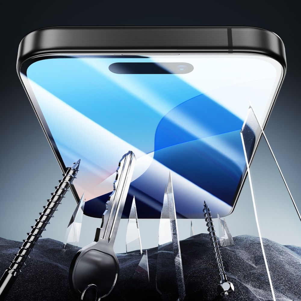 ESR Armorite aizsargstikls iPhone 16, melns rāmis