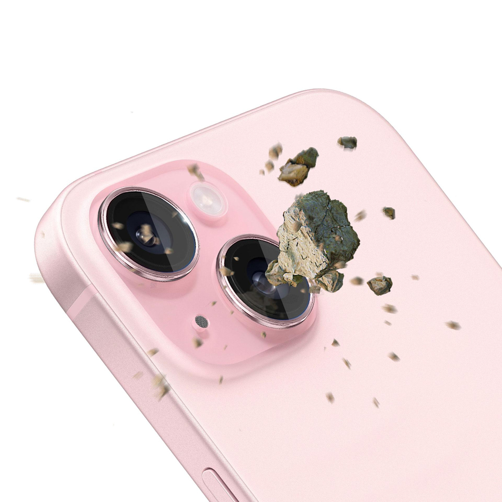 3mk Lens Protection Pro kameras aizsargstikls iPhone 15, rozā