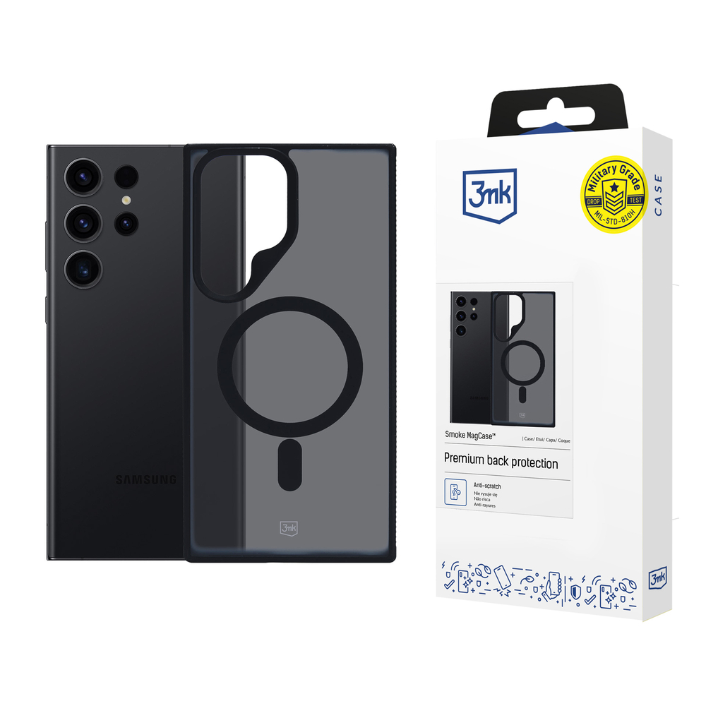 3mk Smoke MagCase vāciņš priekš Samsung Galaxy S23 Ultra, puscaurspīdīgs